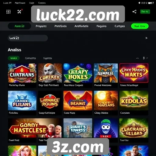 Análise dos jogos disponíveis no luck22.com